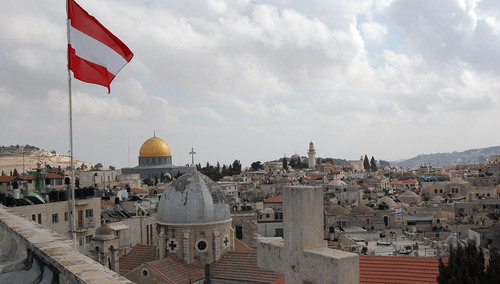 Blick auf die Altstadt von Jerusalem vom Dach des Österreich Hospiz.